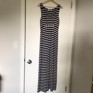 Boden navy/white striped maxi